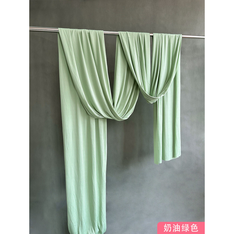 Techo de la boda cortina de seda de leche tela elástica decoración azul cortina de fondo de la sala de bodas coreana