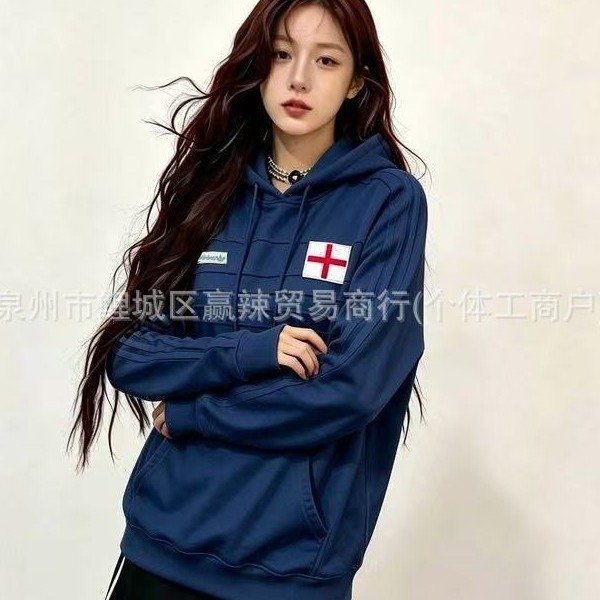 2026 Autumn High-Quality Flocked Hooded Sweatshirt, Loose Fit, Versatile, Slimming, Popular Trendy Brand Wholesale