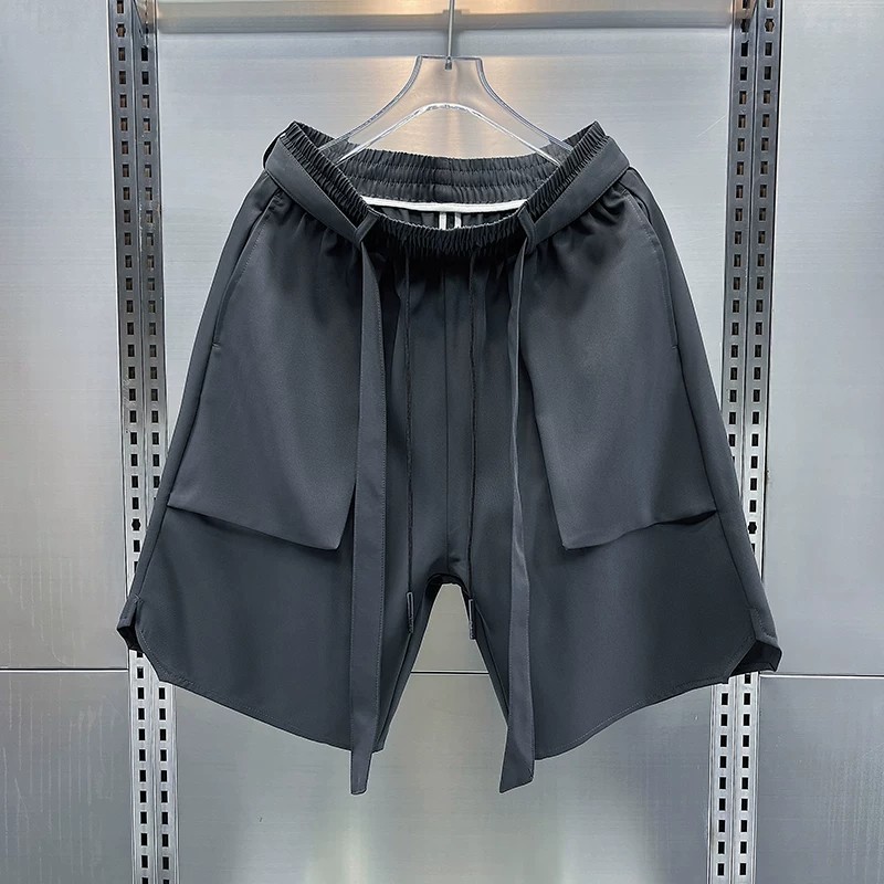 Men's Thin Casual College Style Loose Fit Cargo Shorts Trendy Versatile Functional 5 Inch_viptrois.com