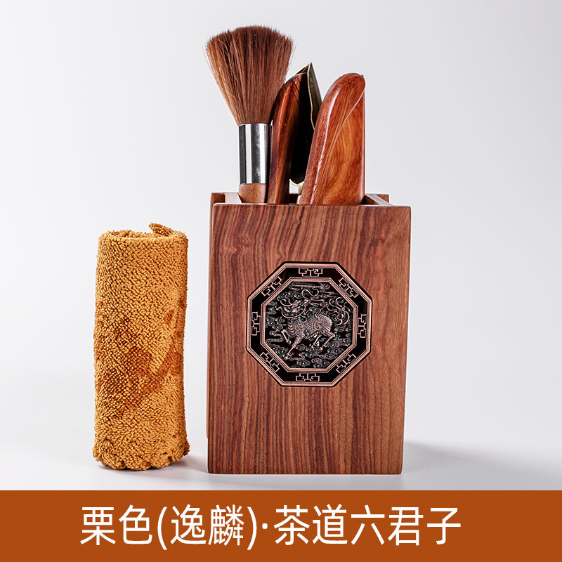 Juego de té transfronterizo fábrica ceremonia del té seis señores traje entero Ébano sándalo rojo madera maciza original ceremonia del té de bambú serie Yilin Fanyin