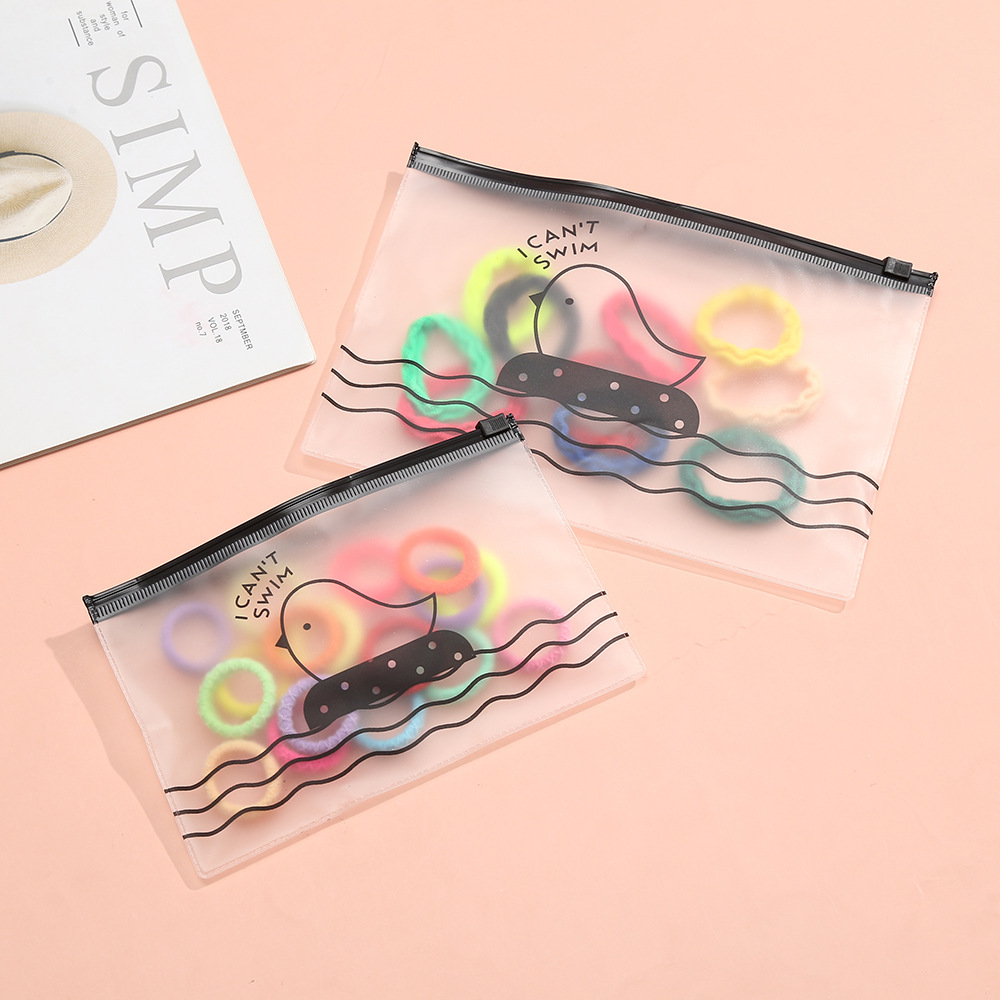 Transfronterizo creativo de dibujos animados de pollo translúcido anillo de molienda bolsa de viaje bolsa de almacenamiento portátil banda de goma ropa interior bolsa de cremallera