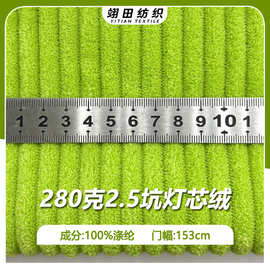 现货灯芯绒宽条毛绒布料2.5坑针织涤弹力抽条沙发套抱枕服装面料