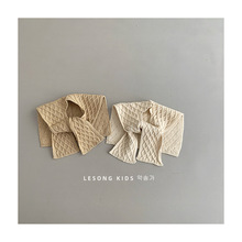 宝宝假领子纯色针织菱形格外搭儿童披肩春秋韩版女童凹造型百搭冬