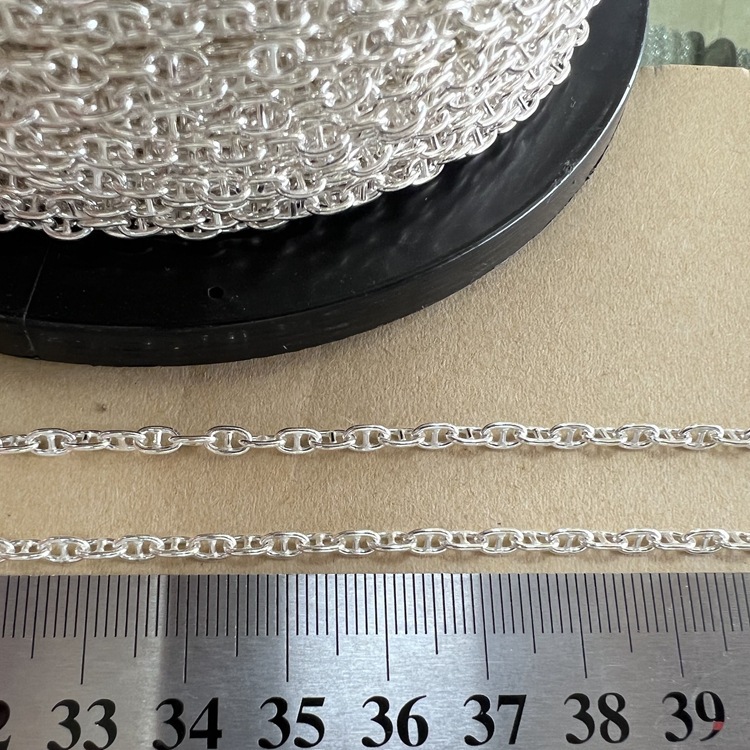 S925 cadena de perlas de plata esterlina cadena de productos semiacabados cadena de suéteres cadena de clavícula collar pulsera tobillera accesorios DIY hechos a mano