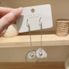 Retro fashionable small earrings with tassels, design silver needle, wholesale