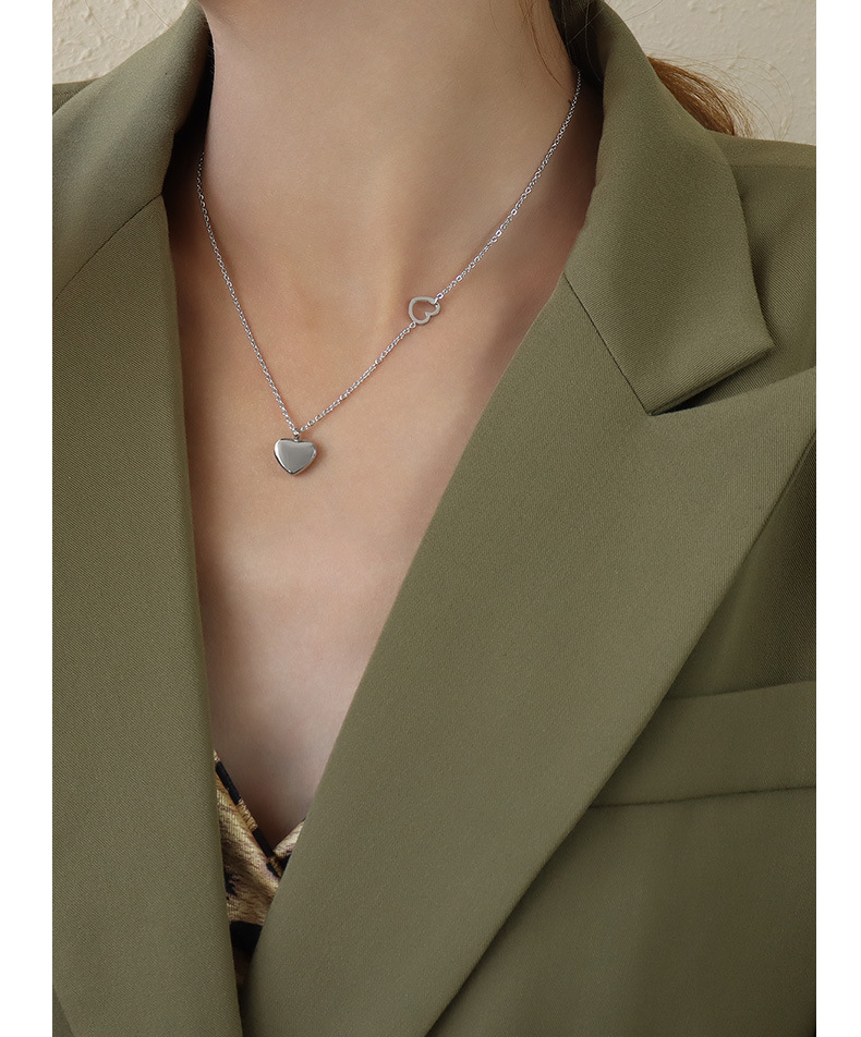 Fashion heart-shape titanium steel necklace wholesale