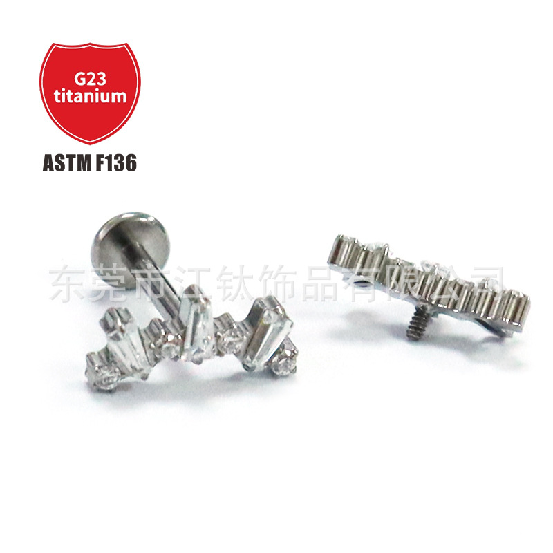 Pointed titanium steel lip stud product view