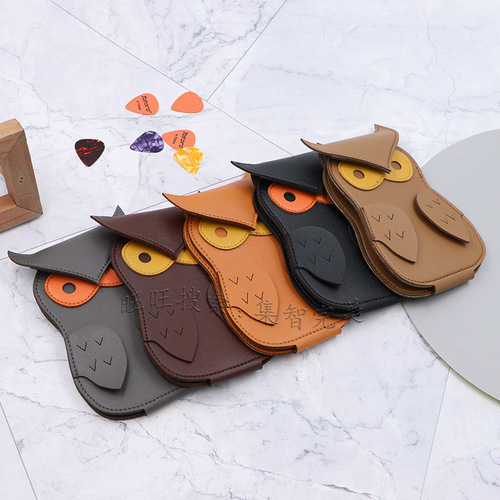 New Owl-Shaped Guitar Pick Holder Large Capacity Strumming Pick Bag Cartoon Pick Pouch