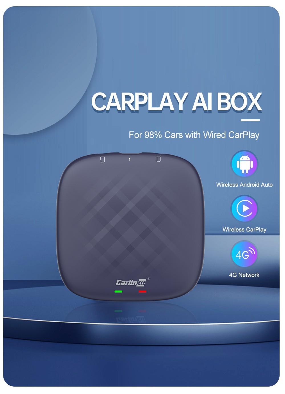 Cross-border source carlinkit Qualcomm 6125 connected car smart box wired to wireless carplay box