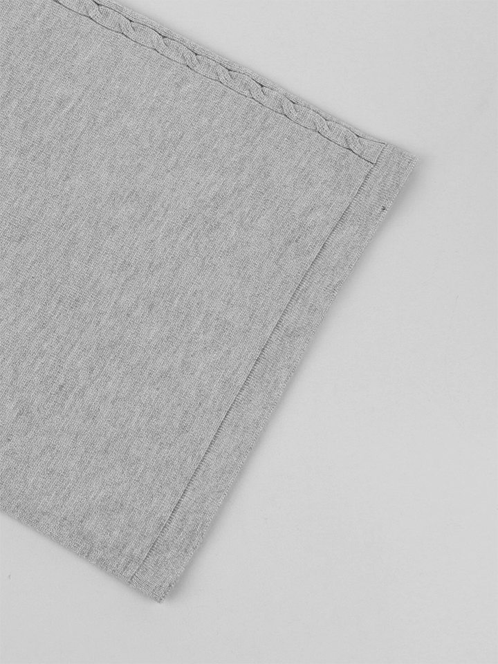 Bộ áo len cardigan khóa kéo dáng ôm tay dài và quần ống đứng — Màu be, Màu xanh dương, màu xám chi tiết 32