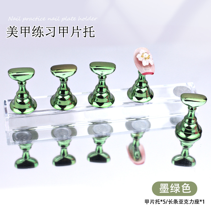 Manicure japonés con el mismo tablero de ajedrez mostrando acrílico base de ejercicio marco de exhibición de caja al por mayor