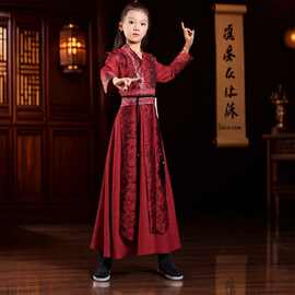 儿童国风cos花木兰演出服少儿古装侠客风雪龙吟象王行舞蹈表演服