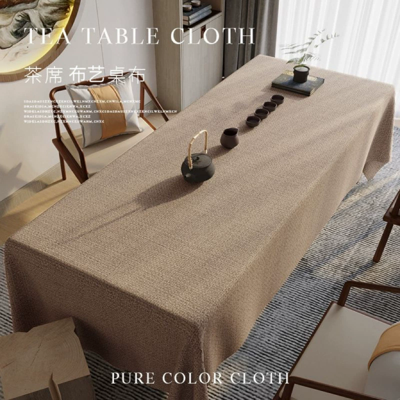 Новый китайский стиль дзен чайный стол сплошной цвет ткани, хлопчатобумажная и льняная скатерть скатерть утолщенный простой чайный столик прямоугольный скатерть