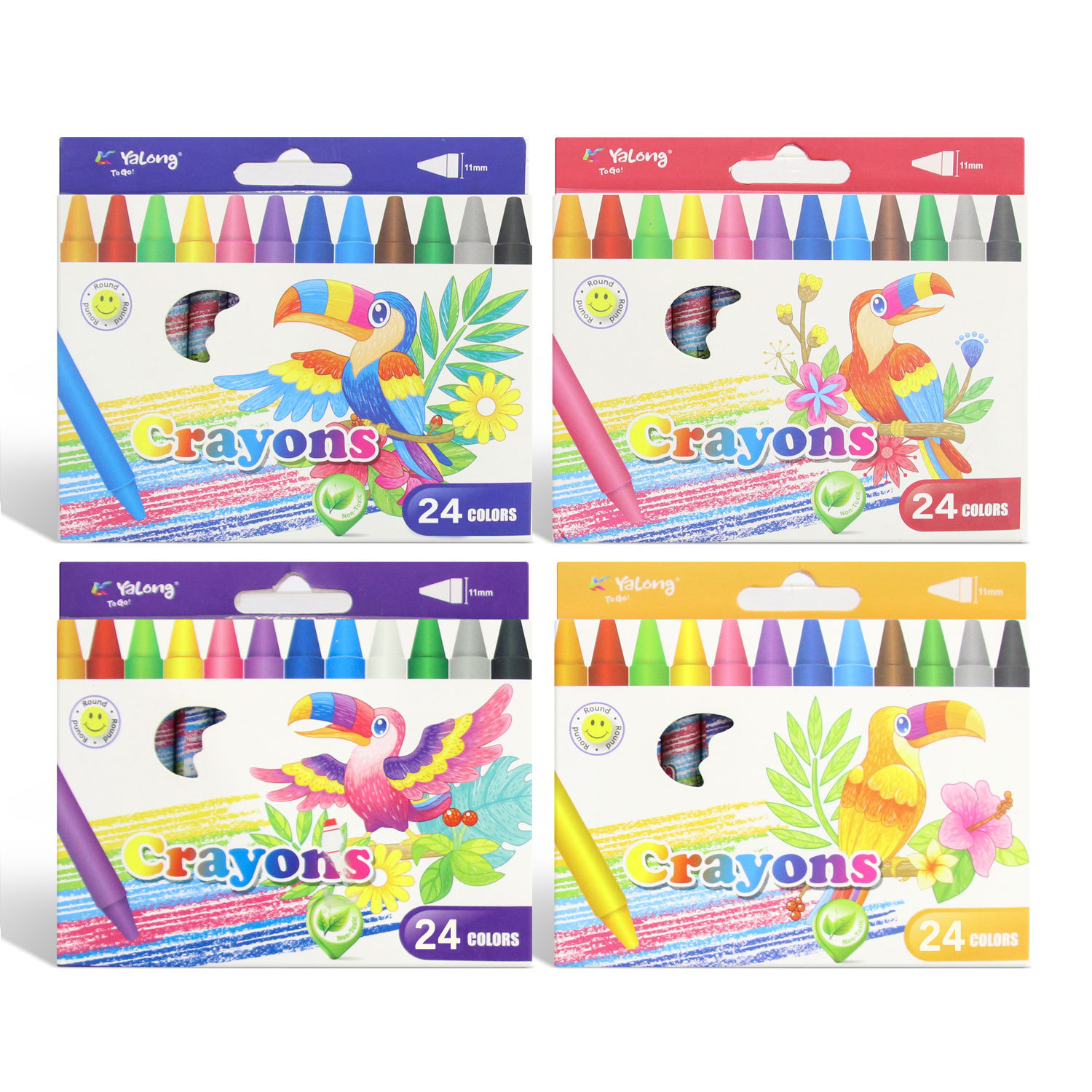 Set de Crayones Redondos para Niños 12 Colores 0.8mm para Dibujo Infantil
