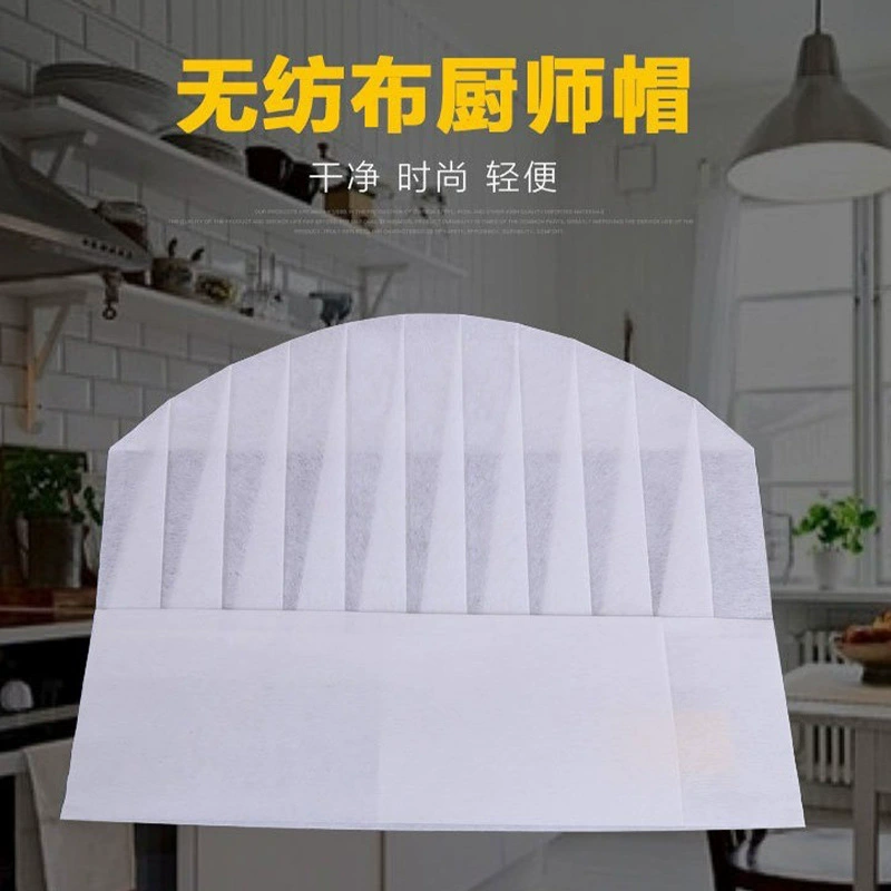 Одноразовая шляпа шеф-повара Нетканая шляпа шеф-повара Бумажная шляпа высокая шляпа