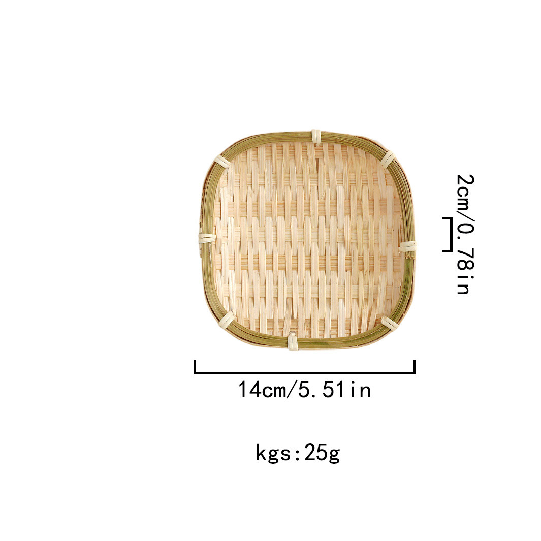 Seleccione estrictamente bambú trenzado canasta ornamentada multicapa rack refrescos de mano bandeja de bocadillos bandeja de cestas de frutas olla caliente