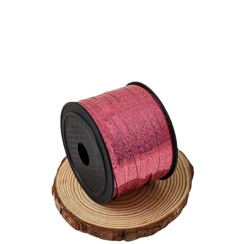 Cinta de globo 100 yardas cinta láser fiesta de cumpleaños cuerda de bandera decoración de boda cinta eje largo corazón plano