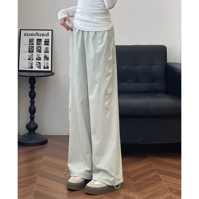 Retro Quick-Drying Sports Pants for Women 2025 Summer New High-Waisted Loose Slim Casual Pants American Workwear Long Pants Retro Quick-Drying Sports Pants for Women 2025 Summer New High-Waisted Loose Slim Casual Pants American Workwear Long Pants