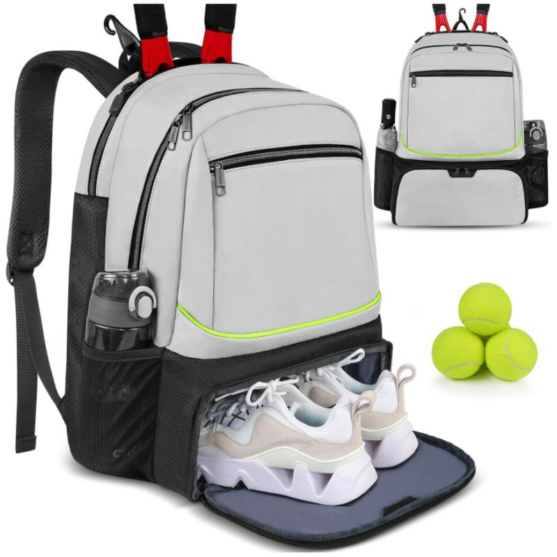 Amazon venta caliente bolsa de raqueta mochila de raqueta deportiva de gran capacidad de viaje estratificado bolsa de almacenamiento de zapatos almacén independiente