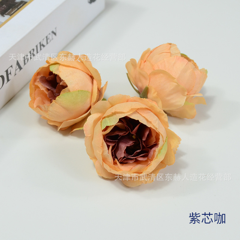 精巧な牡丹の花5cmの小さい牡丹の結婚式のテーブルの花は絹布の牡丹の花を飾ります。|undefined