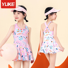 Children's swimsuit for girls, baby 2023 new fashionable one-piece swimsuit for big and small children, student training swimsuit, summer