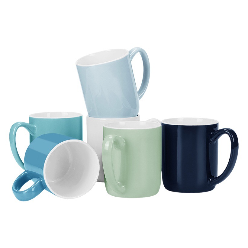 Juego de 6 Tazas de Cerámica de Porcelana Blanca, Resistente a Altas Temperaturas, para el Hogar