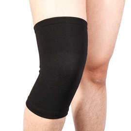 麦斯威黑色尼龙针织护膝四季透气上下双针四面弹力护腿运动护膝