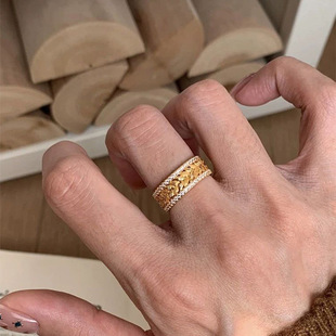 Fashion light luxury wheat ring female niche design little red book blogger with an open ring a generation of hair tide