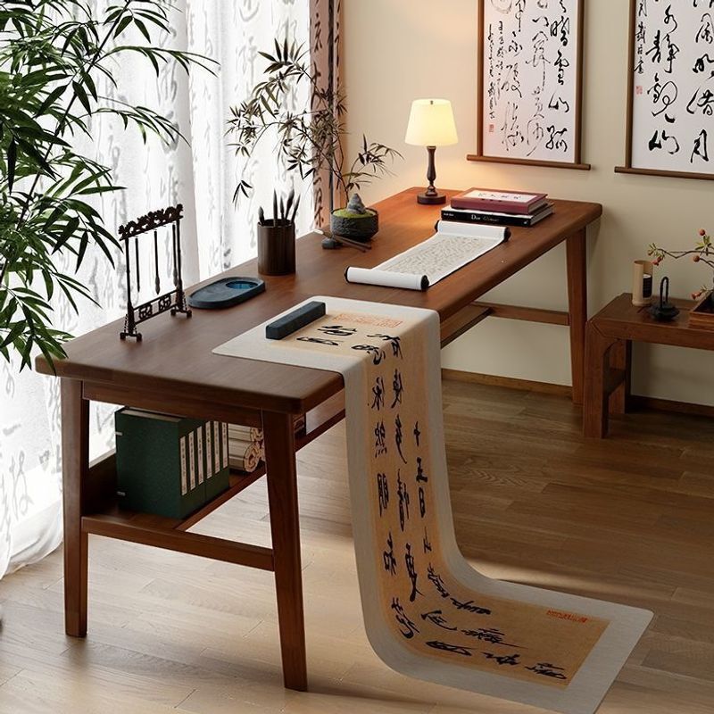 Solid wood computer desk, simple design, suitable for leaning against a wall, ideal for studying and writing, for home or bedroom use, office desk, double-person long and narrow desk Solid wood computer desk, simple design, suitable for leaning against a wall, ideal for studying and writing, for home or bedroom use, office desk, double-person long and narrow desk