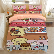 可爱布丁狗磨毛四件套卡通三丽鸥女生三件套学生寝室单被套可水洗