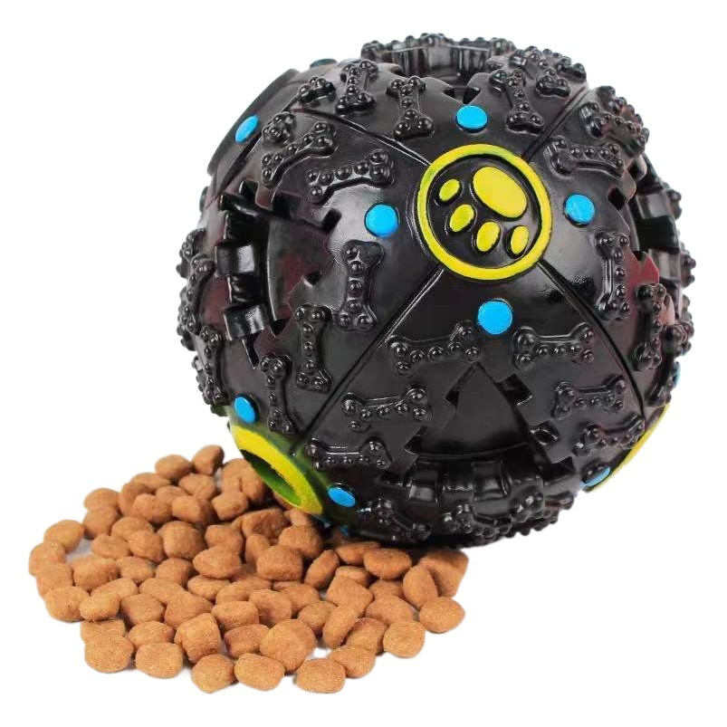Perro sonido Bola de juguete resistente a los mordiscos educativos Golden Retriever peluche Dispositivo de fuga de alimentos vinilo molar extraño bola suministros para mascotas