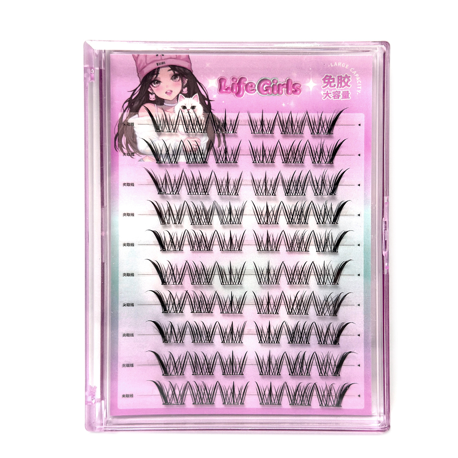 Life Girls Fox Wild es una línea de pestañas falsas sin pegamento, pestañas falsas de cómic gruesas, pestañas falsas transfronterizas