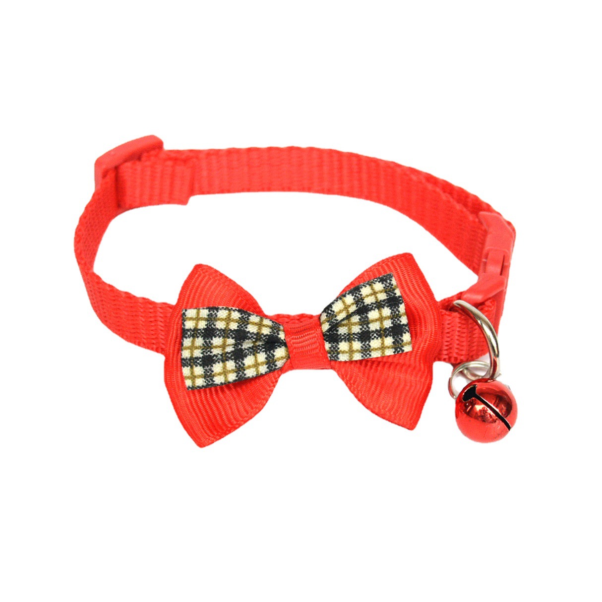 Nuevo collar de mascotas arco cuadrado pegado collar de campana gatos collar de collar de perro transfronterizo al por mayor en stock