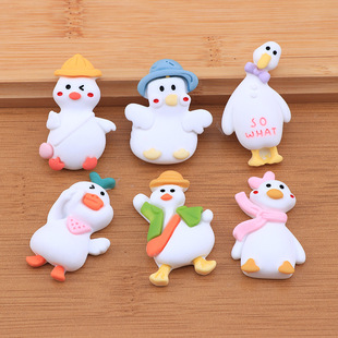New resin cartoon small yellow duck DIY mobile phone case cream glue patch material hair rope handmade accessories