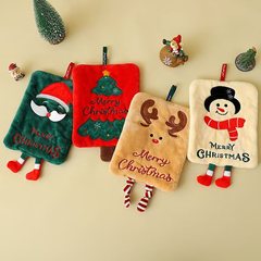 外国貿易クリスマスハンドタオル吊り下げ可能な厚みのあるコーラルベルベットタオルキッチン吸水速乾雑巾漫画タオル