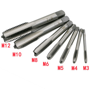 7-Piece Set of Taps M312 Hand Alloy Steel Straight Groove Tap Set with Die Set for Internal Threading