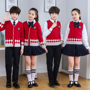 Kindergarten chorus school uniforms for boy girls Autumn British style stage performance Primary school class uniform graduation photo costume