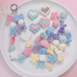 亚克力可爱站姿卡通猫直孔串珠diy手机链串珠笔钥匙包挂饰品配件