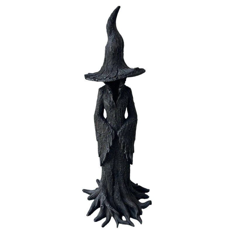 跨境新款Cracker Barrel Witch女巫雕像万圣节树脂摆件家居装饰品|undefined