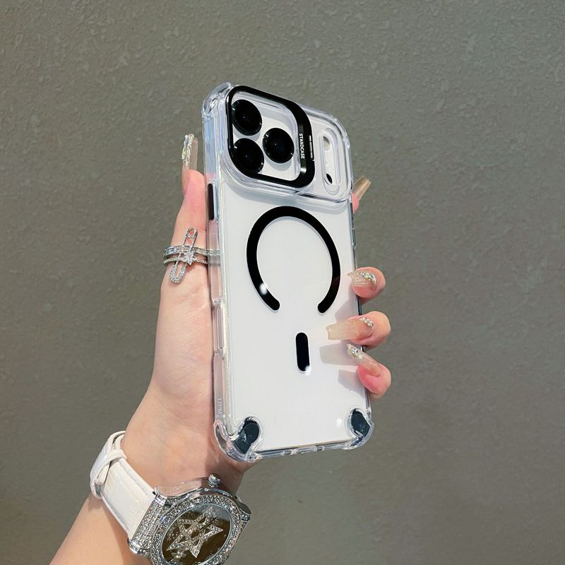适用苹果17promax气囊防摔磁吸镜头支架iPhone16镜头膜全包手机壳|undefined