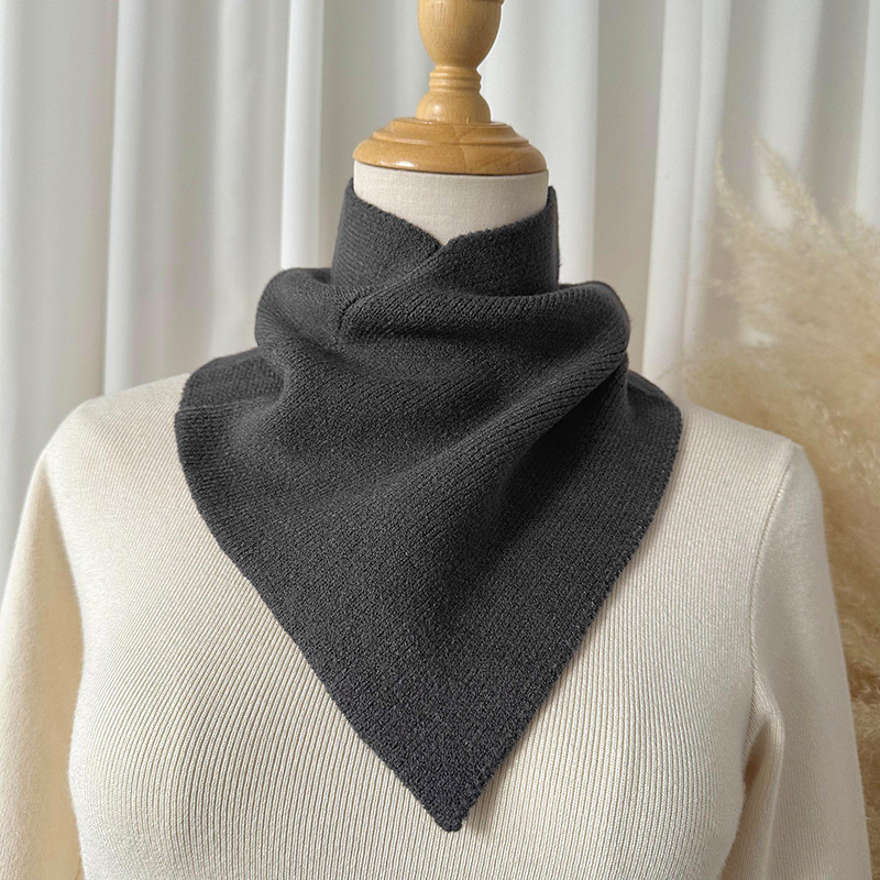 Nueva moda todo partido houndstooth bufanda de punto bufanda de las mujeres otoño y el invierno engrosado cuello cálido protección de cuello de triángulo bufanda