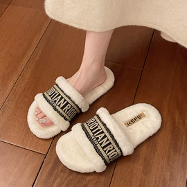毛毛拖鞋;平底凉鞋;女士洞洞鞋