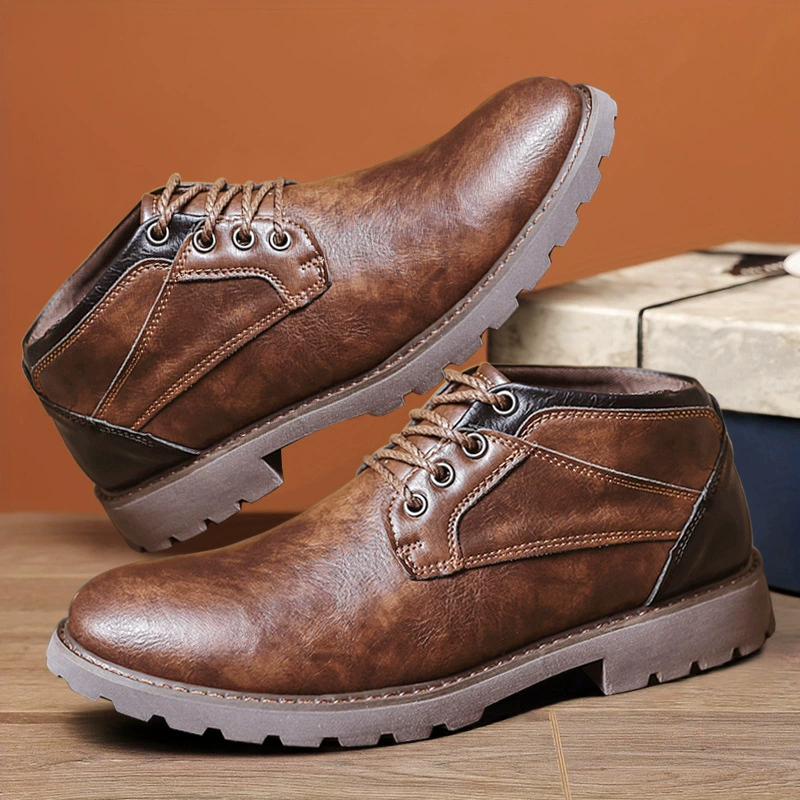 Трансграничные новые кожаные ботинки ретро ботинки Martin сапоги мужские осенние высокие ботинки мужской английский стиль короткие сапоги наружные сапоги