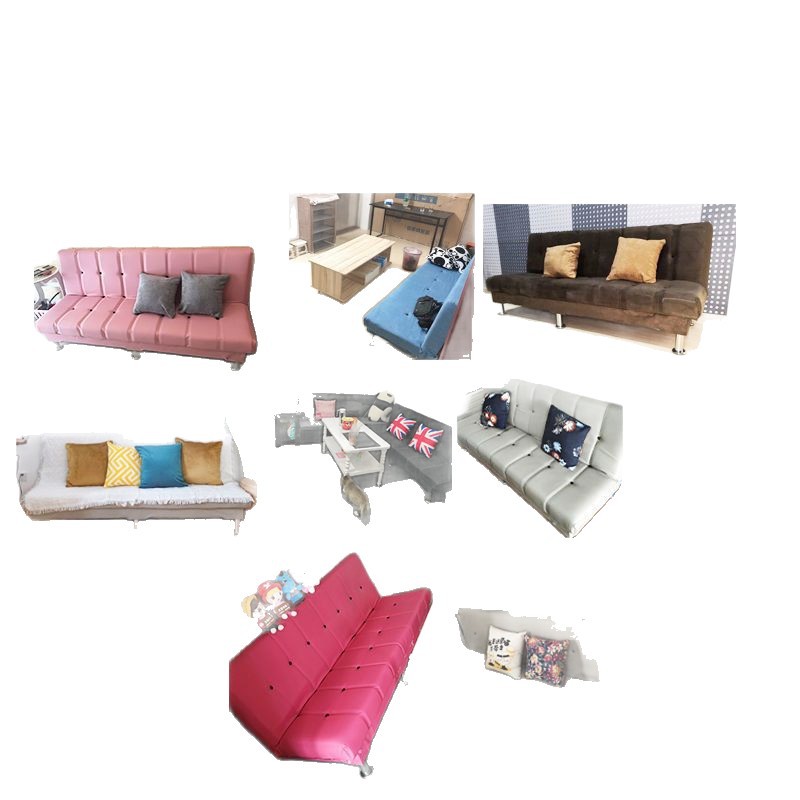 Fábrica directa de alquiler asequible bajo sofá pequeño tipo de casa plegable simple sobre sofá cama de doble uso económico
