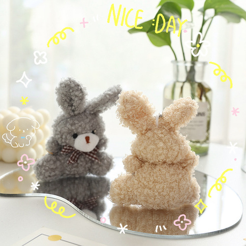 Ins Korean-style fluffy bear soft cute keychain ornament figure plush toy bag accessory Valentine's Day gift