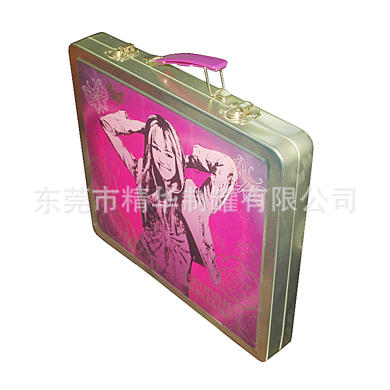 大方形两片提手铁盒  彩色笔水彩笔涂料颜料精美包装手挽盒