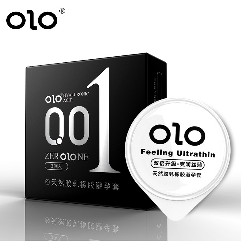 OLO コンドーム 001 超薄型ゼロ感ヒアルロン酸男性神と女神氷と火赤薄いタイトなコンドーム大人の製品|undefined