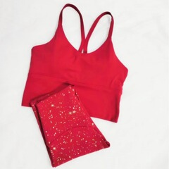 2024 new new color Yaoguang ripple yoga hip lift nine-point pants yoga wear fitness vest set