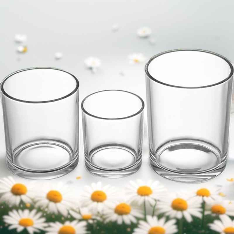 Jize fábrica directa vela aromaterapia vidrio vacío cera vidrio candelabro Copa hogar dormitorio transparente candelabro Copa