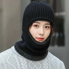 男士露脸帽冬季保暖加绒加厚套头帽防风防寒户外骑行护耳土匪帽子